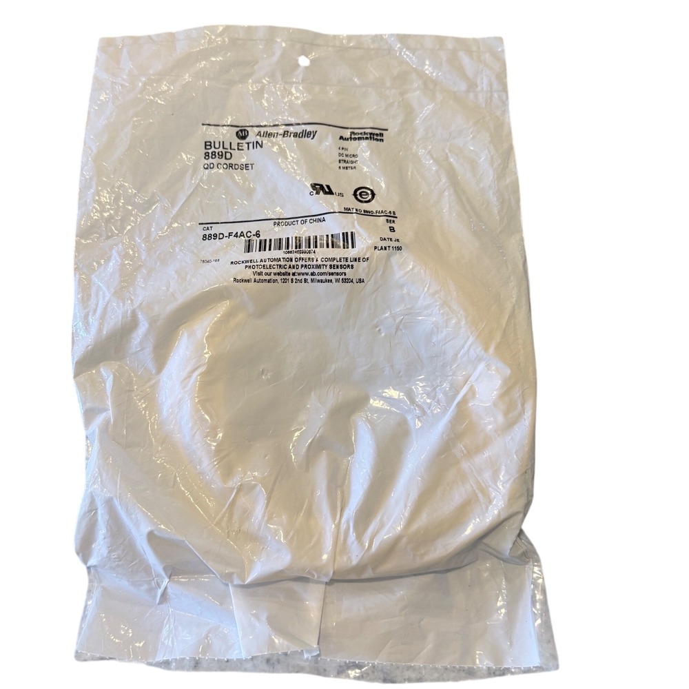 Allen-Bradley 889D-F4AC-6 Bulletin 889D DC Micro QD Cordset 4 Pin 6m Yellow